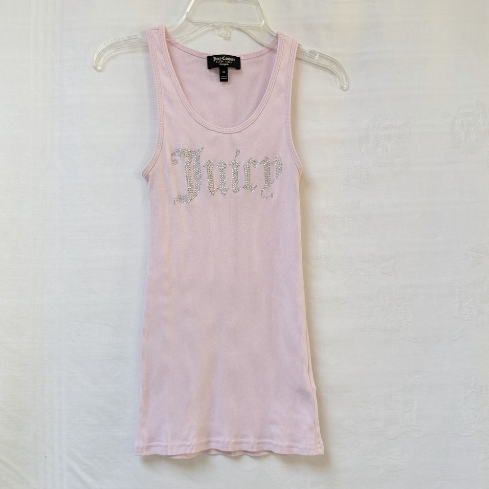 Juicy Couture Pink Tank Top Women's Medium Ribbed Tank NEW Y2K 90s Bratz Barbie